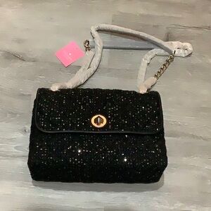 Kate spade Natalia Black & gold sequin Shoulder Bag